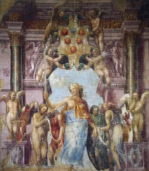 ダニエーレ・ダ・ヴォルテッラまたはイル・ブラゲットーネ（1509-1566）として知られるダニエーレ・リッチャレッリの絵画『正義の寓意』。