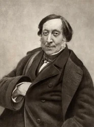 ジョアキーノ（アントニオ）・ロッシーニ（1792-1868）イタリアの作曲家。ガスパール＝フェリックス・トゥルナション（1820-1910）のペンネーム、ナダールによる写真より。