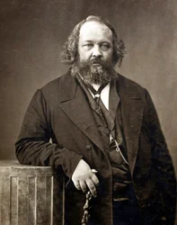 Portrait de Michel Bakounine (Bakunin) (1814-1876), anarchiste russe" Portrait of Mikhail Alexandrovich Bakunin (1814-1876) par Nadar, Gaspard-Felix (1820-1910), ca 1860 - Albumin Photo - Private Collection