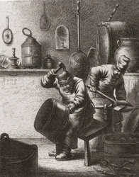 Coppersmiths at work in the 17th century (print)   1440829   ja       japanese Successfully Translated  Original: The South Foreland and Shakespeares Cliff (one of five drawings on one mount) Translat: The South Foreland and Shakespeare