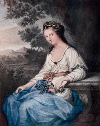 Anne Seymour Damer、1904年発行の「The Connoisseur Illustrated」より（カラーリトグラフ