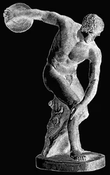 円盤投げをするギリシア人選手（エドワード・オリエ著「Cassell