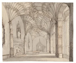 ウォリックシャー州ヌニートン、アーベリー・ホールのダイニングルーム（1810年頃