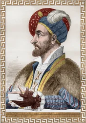 Charles III Duque de Bourbon, conhecido como o Connetable de Bourbon (1490-1527) Connetable da França em 1515-1521, ele então entrou ao serviço de Charles Quint, gravando após Gaignieres do livro “Francois1er” de De Lescure