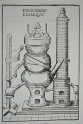 19世紀後半に出版された魔法の歴史に描かれたAnnibal Barlet（1653）による「La Theotechnie Ergocosmique」のCosmic Oven（リソ）