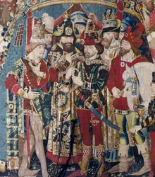 トロイ戦争：アキレスのテント、1470年頃（タペストリー）