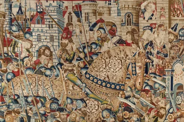 トロイア戦争：トロイの破壊、1470年頃（タペストリー）