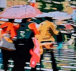 都会の雨