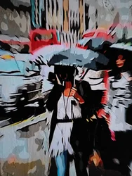 雨の街