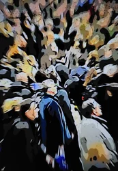 群衆の都会的なぼやけ