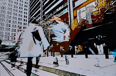 抽象的な都市のぼかし