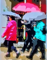 カラフルな雨