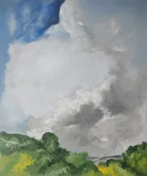 渦巻く雲のある風景