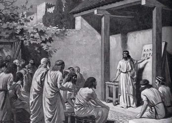 カドムスはギリシャ人にアルファベットアーティスト、「ハッチンソンの国家の歴史」、1915年からのイラスト