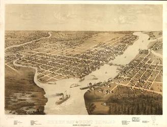 1867年、ウィスコンシン州ブラウン郡グリーンベイとフォート・ハワード。LOC 73694541