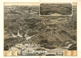 マサチューセッツ州プリマス郡ヒンガムの町、1885 年。