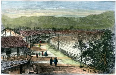 1891年、神戸の近くの鉄道