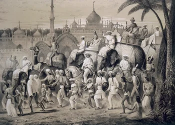 1859年の『Voyages in India』に掲載されたラクナウの主要ストリート。
