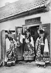 ハンガリーの田舎で衣装を着た若い司祭、1926年。