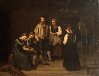 農家のリビングルームでの日常生活