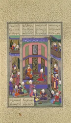 Manuchihr は Sam を歓迎しますが、Mihrab に戦争を命じます。