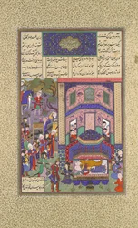 イラン人はファルドとジャリラを弔う、フォリオ 236r、シャーナマの書から…、 1525-30