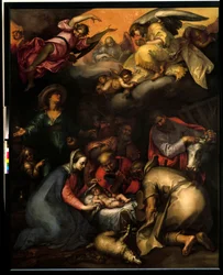 羊飼いたちの崇拝」 アブラハム・ブルーマート（1564-1651）の絵画 1612年 日2,87x2,29 m パリ、ルーヴル美術館