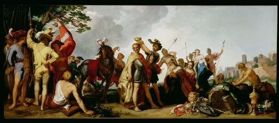 Aleksanteri Suuren kruunajaiset (356-323 eKr.) (öljy levylle)