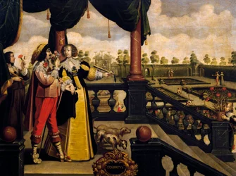 嗅覚、1635年頃、アブラハム・ボッセ（1604-1676）作、画家不明の5連作の絵画の後、フランス