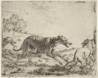 狐と三匹の犬