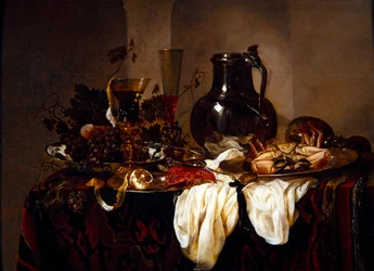 水差しと甲殻類のある静物