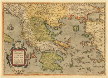アブラハム・オルテリウスによる1584年のギリシャ地図