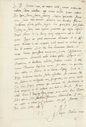 1595年2月2日、アントワープ、甥のヤコブ・クール（ヤコブス・コリウス）に宛てたサイン入り自筆書簡（紙にペンとインク