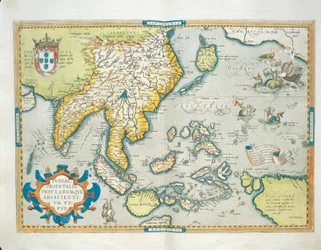 アブラハム・オルテリウスの『Theatrum Orbis Terrarum』からのインド諸島の地図