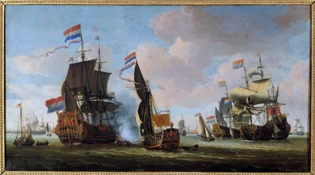 海洋：海戦の場面 アブラハム・シュトルック（1635-1710）の絵画 17世紀 アンジェ美術館