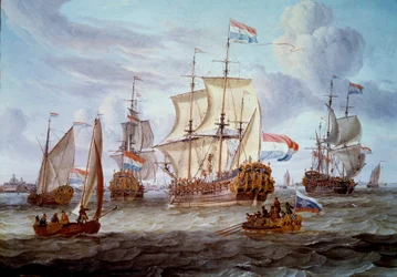 アムステルダム港のペテロとパウロの群れ アブラハム・シュトルック（1635-1710）の絵画 17世紀のアムステルダム。海洋歴史博物館