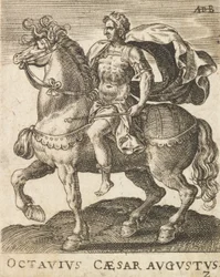 Octavius Caesar Augustus from Twelve Caesars on Horseback, ca. 1565-1587年、約。 1565-1587。