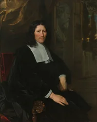 ピーター・デ・ラ・コートの肖像 ピーター・デ・ラ・コートの肖像。 1673 年にアムステルダムで創業し、ライデンで創業した製造業者および衣料品メーカー、政治パンフレット