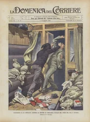 ピサとリボルノ間の電車での郵便救急隊員の攻撃性