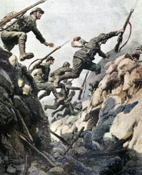 オルティガラの戦い（1917年6月）。プレートはA.ベルトラメによるもの。