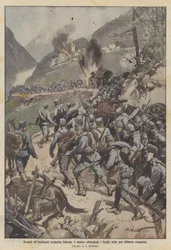 イタリアが迫る前進の前に、敵は彼の一時的な征服の場所を放棄します