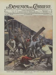 破壊者の焦り、ナポリで列車のキャラバンを破壊する労働者が長期的な破壊を余儀なくされた