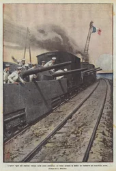 アドリア海沿岸でのイタリアの船員の用心深い仕事、武装した列車は試みに失敗しますか？