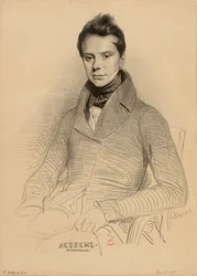 バイオリニストで作曲家のアントワーヌ・ベッセムの肖像 1806-1868, 1832.