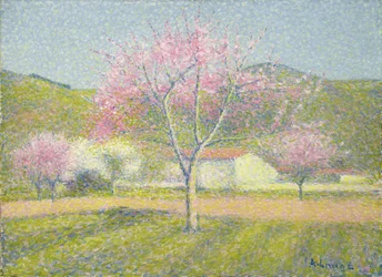 An Orchard in Springtime, Apple Trees in Bloom, c.1920-29 (oil on cotton)   1453099   ja       japanese Successfully Translated  Original: Roxelane or Russelazie, or Hurrem (nee Anastasia Lisovska, circa 1500-1558), slave and wife of Soliman I the Magnific