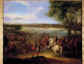 ルイ14世（1638-1715）によるライン川の通過 トルホイスの前 1672年12月7日 アダム・フランツ・ファン・デル・ミューレン（1632-1690）による絵画 日0,6x0,7 m