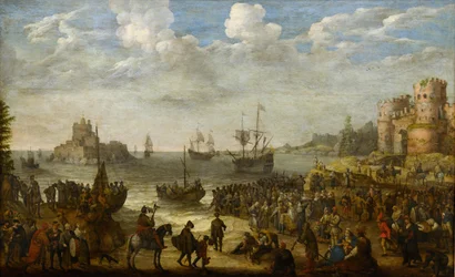 ガリラヤの海（ティベリアード湖）の船から説教するキリスト - par Willaerts, Adam (1577-1664).油彩・キャンバス