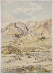 景色 - メキシコ、イクスタカマクシティトラン付近 （水彩画