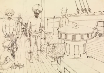 Seru [Seru Epenisa Cakobau（Thakombau）]、船上、Masomalua（帽子の中）、1849年10月［フィジー］