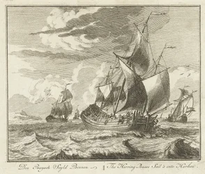 ニシンのチューブが帰路につく、1725 年頃 Den Buysch Seyld Binnen / The Herring Busse Sail